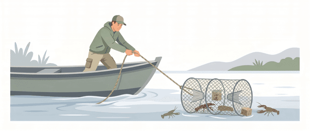 Crayfishing with crab traps