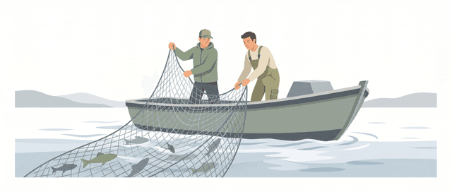 Fischen mit Netzen und Reusen